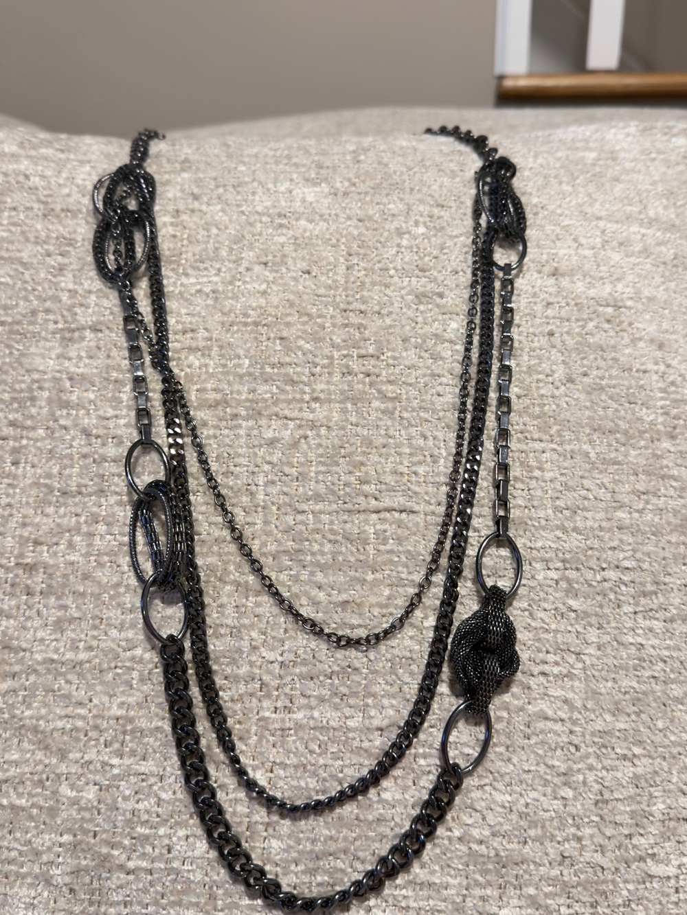 Premier Designs Layered Gunmetal Multi-Chain Necklace